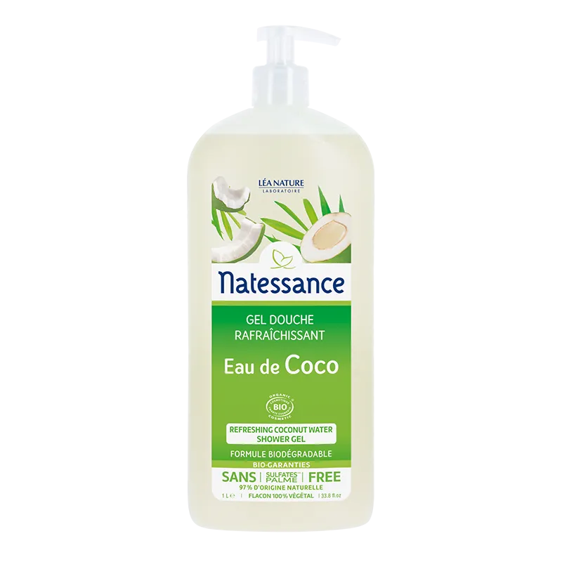 Natessance Gel Douche Eau de Coco bio 1 Litre Natessance Gel Douche Eau de Coco bio 1 Litre