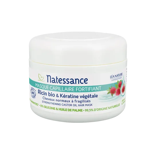 Natessance Masque Capillaire Fortifiant Ricin Bio & Kératine Végétale 200ml Natessance Masque Capillaire Fortifiant Ricin Bio & Kératine Végétale 200ml