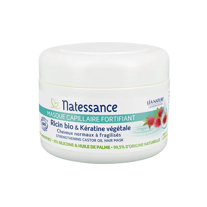 Natessance Masque Capillaire Fortifiant Ricin Bio & Kératine Végétale 200ml Natessance Masque Capillaire Fortifiant Ricin Bio & Kératine Végétale 200ml