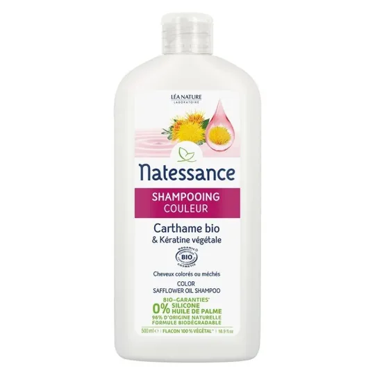 Natessance Shampooing Couleur Carthame Bio&Kératine Végétale 500ml Natessance Shampooing Couleur Carthame Bio&Kératine Végétale 500ml