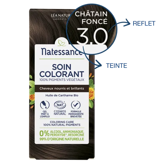 Natessance Soin Colorant Châtain Foncé 3.0 Natessance Soin Colorant Châtain Foncé 3.0