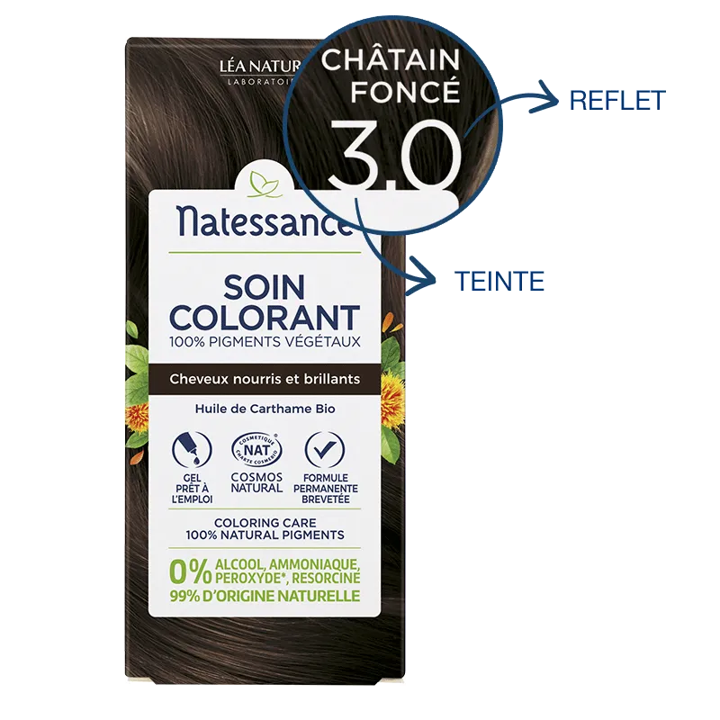 Natessance Soin Colorant Châtain Foncé 3.0 Natessance Soin Colorant Châtain Foncé 3.0
